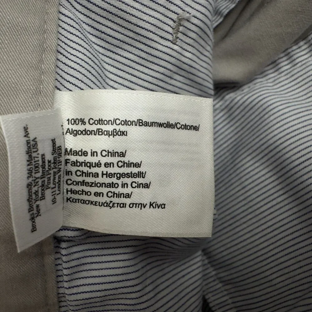 New Brooks Brothers 346 Pleated Chino Pants Men's Size 36 x 30